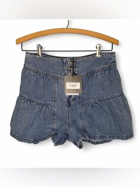 Free People Style Tiered Denim Shorts NWT Size S 🤍 High Rise